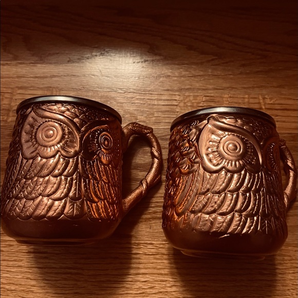 Other - Copper Owl Mugs - a pair, from Pier One